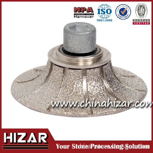 Vacuum brazed granite router bit profile wheels or profilers